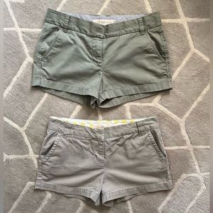 2 pairs of J.  Crew 3” chino shorts